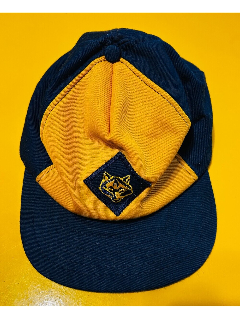 Vintage 80s Boy Scouts Cub Scout Wolf Hat Snapback Cap Adult Med Large Official